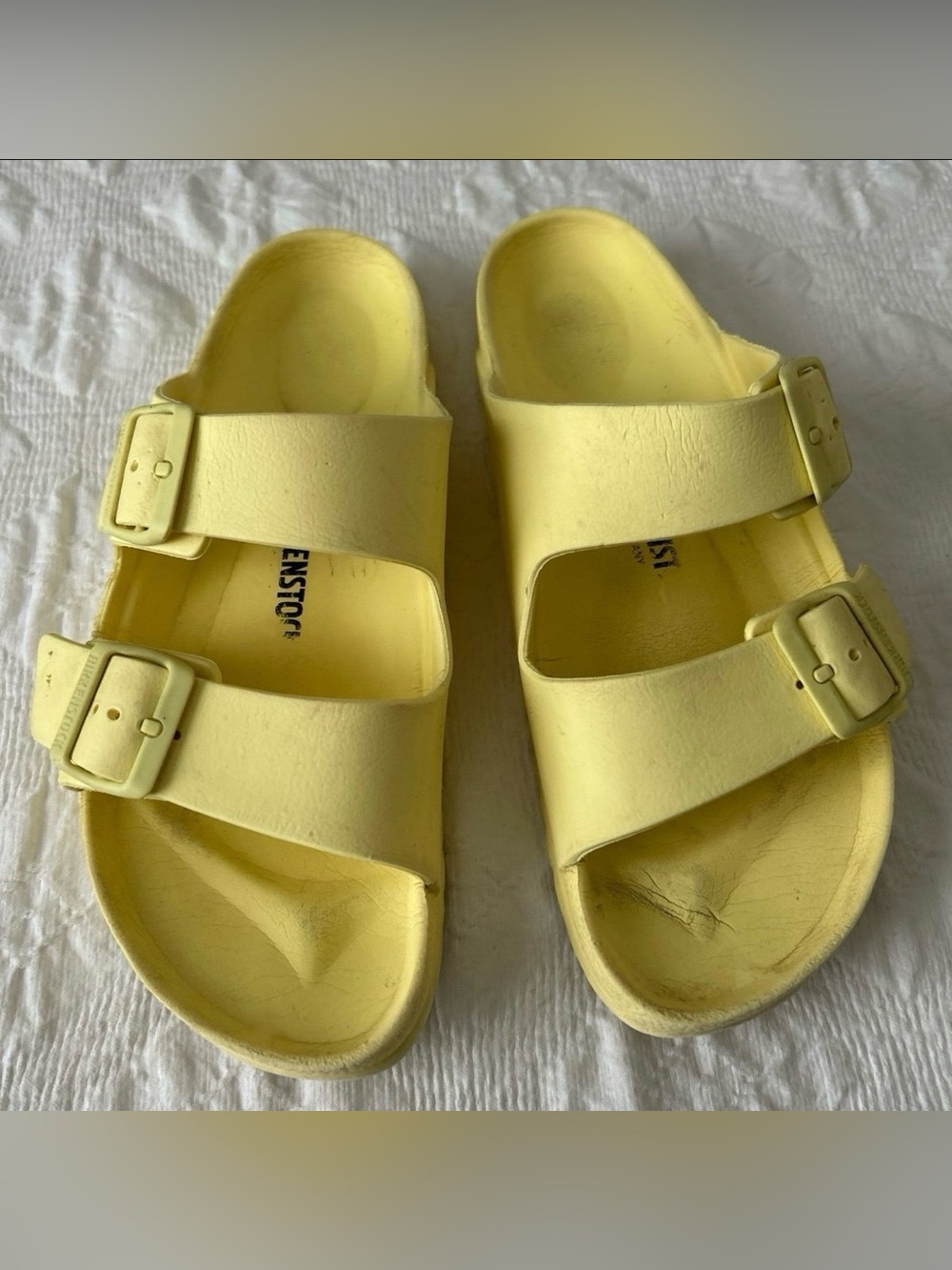 Birkenstock Arizona EVA Sandals Womens Size (39) USA 8.5, Color Yellow.